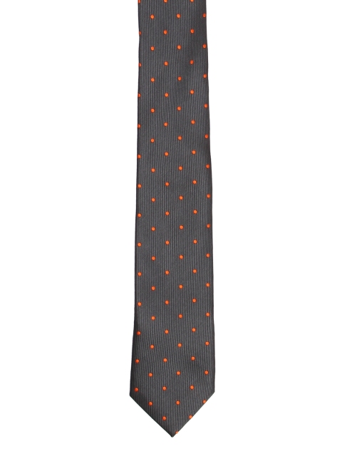 

Tossido Charcoal Grey Woven Design Skinny Tie