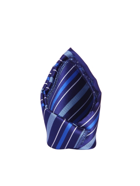 

Tossido Men Blue & White Striped Pocket Square