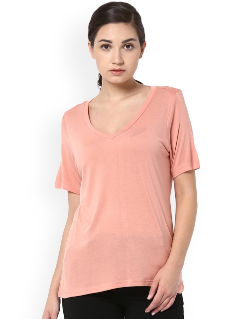 

Van Heusen Woman Peach-Coloured Solid Top