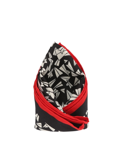 

Tossido Men Black & White Printed Pocket Square