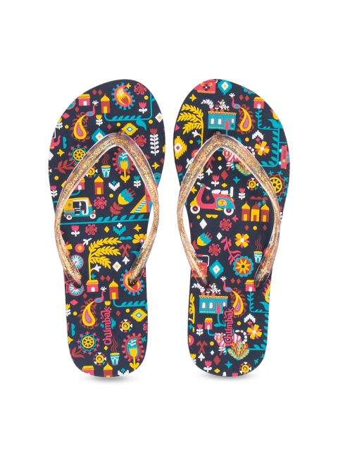 

Chumbak Women Black Printed Slip-On