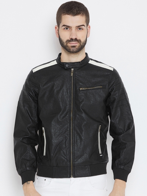 

Duke Men Black Solid Lightweight Biker Jacket