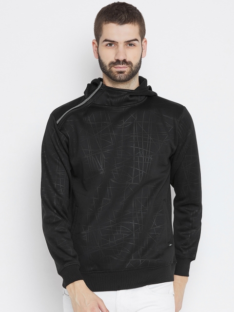 

Duke Men Black Printed Hooded Sweatshirt
