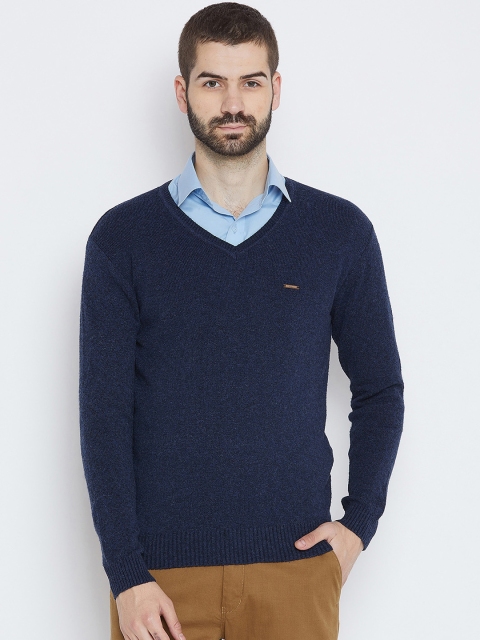 

Duke Men Navy Blue Solid Pullover