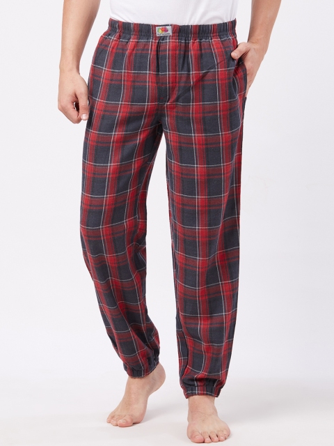

Fruit of the loom Men Red & Grey Checked Pyjama MPC01-A1C2