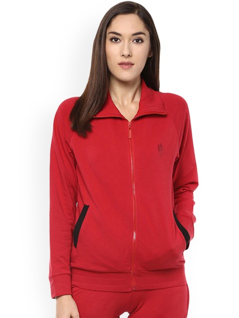 

Sakhi Sang Women Red Solid Sporty Jacket