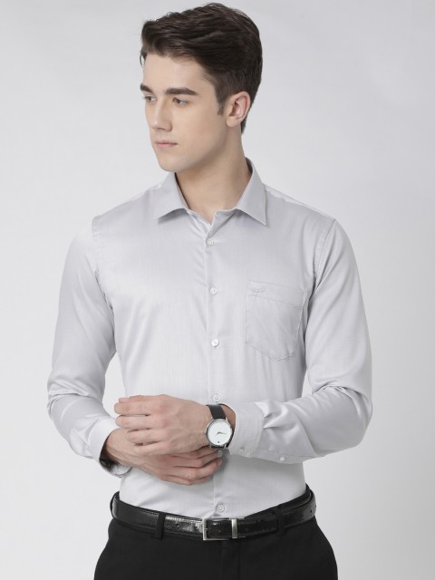 

Crocodile Men Grey Slim Fit Self Design Formal Shirt