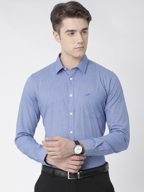 

Crocodile Men Blue Slim Fit Checked Formal Shirt