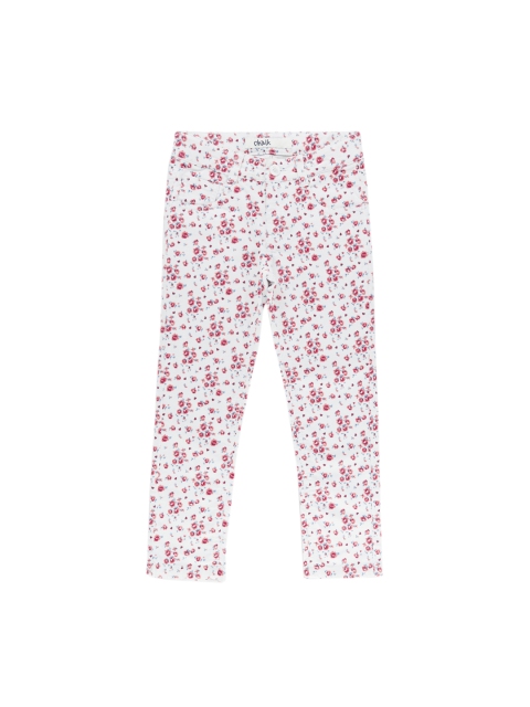 

CHALK by Pantaloons Girls Off-White & Red Regular Fit Solid Regular Trousers