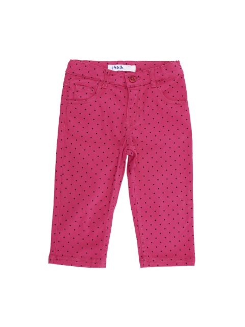 

CHALK by Pantaloons Girls Pink Regular Fit Printed Regular Trousers