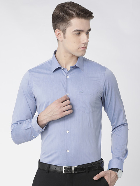 

Crocodile Men Blue Slim Fit Solid Formal Shirt