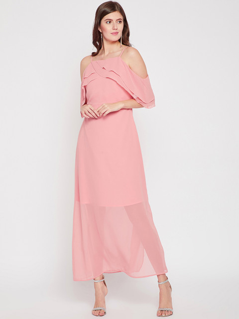 

RARE Women Pink Solid Maxi Dress