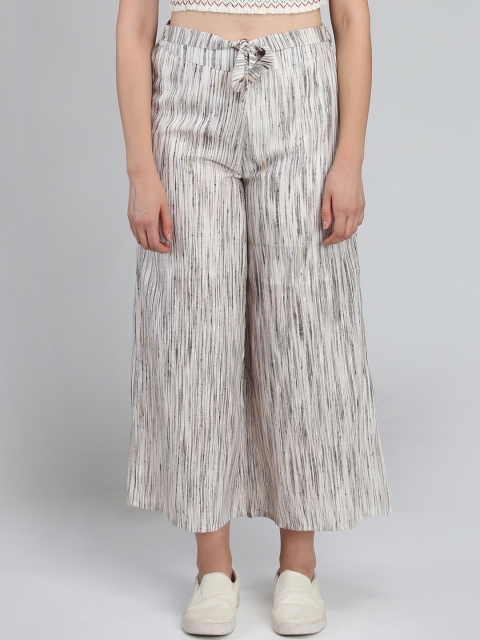 

DODO & MOA Women Grey Regular Fit Printed Trousers