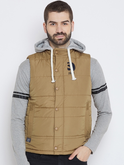 

Duke Men Tan Brown Solid Lightweight Padded Jacket