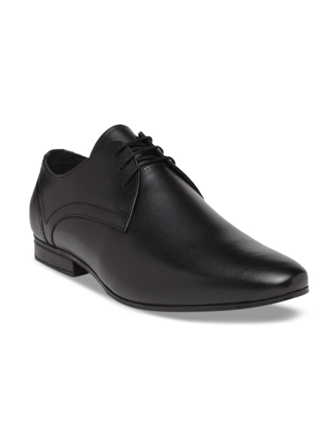 

NOBLE CURVE Black Leather Formal Derby Shoes