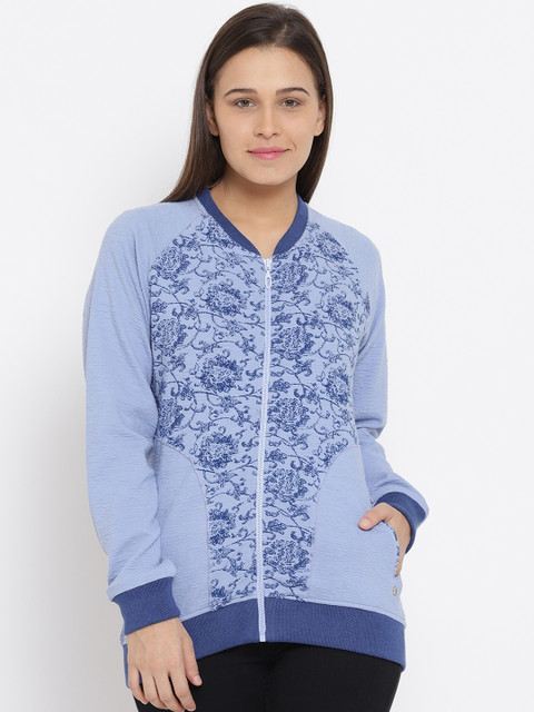 

Monte Carlo Women Blue Printed Sweatshirt
