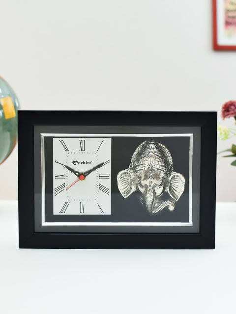 

Archies Silver-Toned Rectangle 25.5 cm X 18 cm Printed Analogue Table Clock