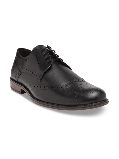 

NOBLE CURVE Black Leather Brogue Derby Shoes