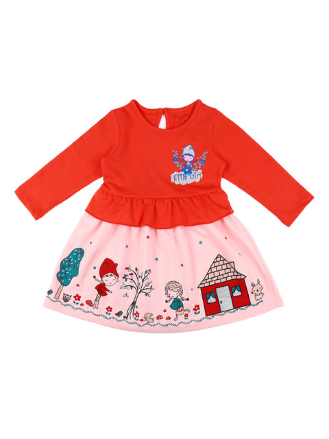 

Chirpie Pie by Pantaloons Girls Red Printed Fit and Flare Dress
