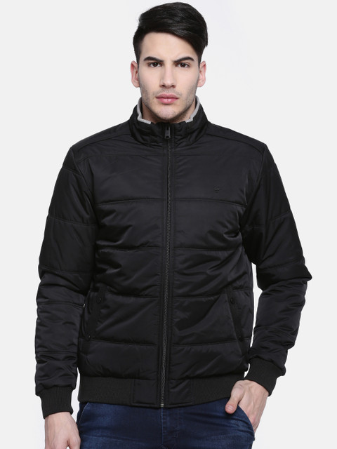 

t-base Men Black Solid Lightweight Bomber Jacket
