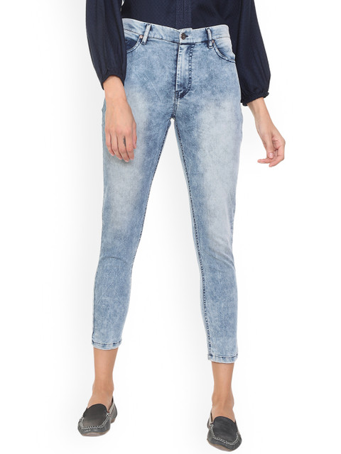 

People Women Blue Regular Fit Mid-Rise Clean Look Stretchable Jeans