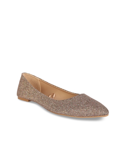 

People Women Brown Solid Synthetic Ballerinas