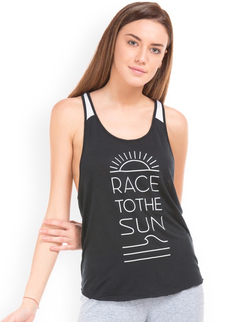 

Aeropostale Women Black Printed Pure Cotton Top