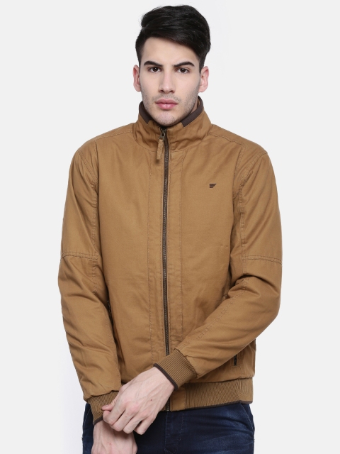 

t-base Men Brown Solid Lightweight Padded Jacket
