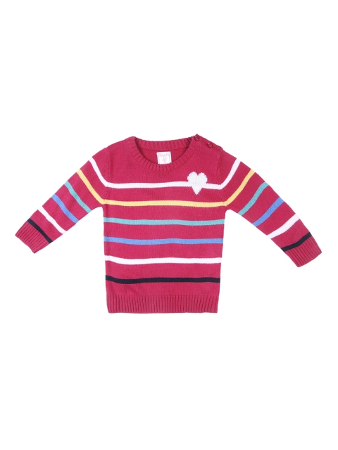 

Chirpie Pie by Pantaloons Girls Fuchsia Striped Pullover