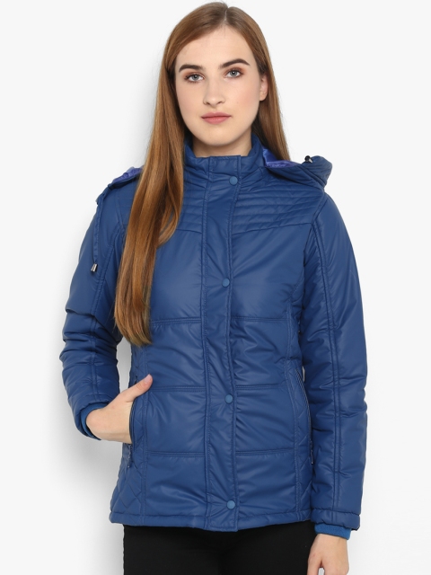 

Monte Carlo Women Blue Solid Lightweight Padded Jacket