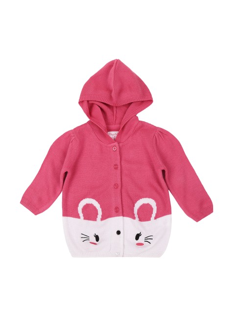 

Chirpie Pie by Pantaloons Girls Pink & Cream-Coloured Printed Front-Open