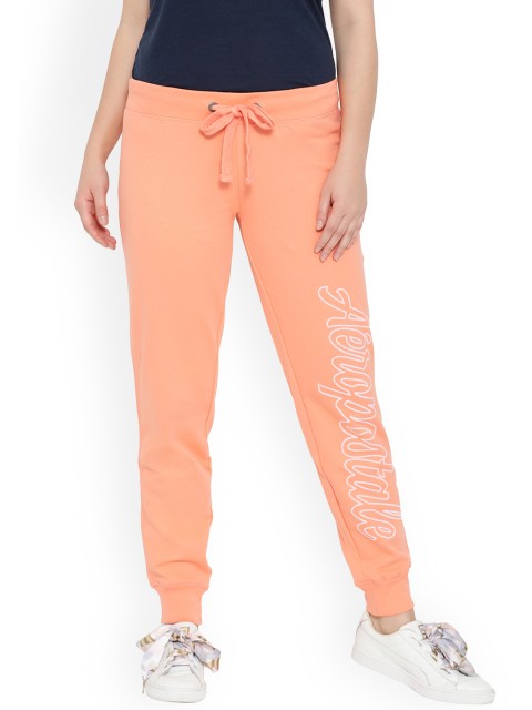 

Aeropostale Women Peach-Colored Regular Mid Rise Joggers