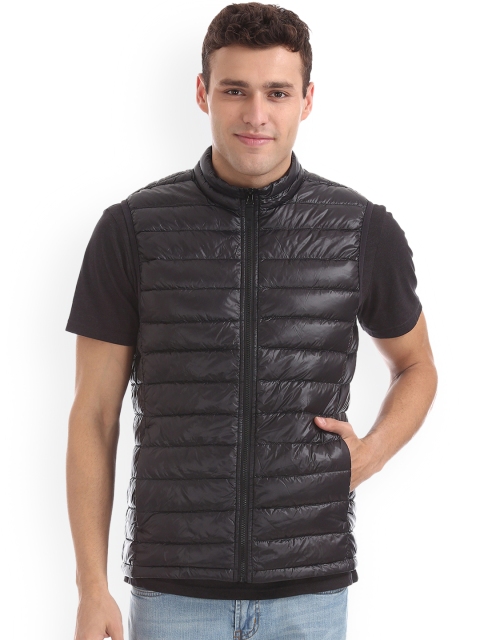 

Aeropostale Men Black Solid Puffer Jacket