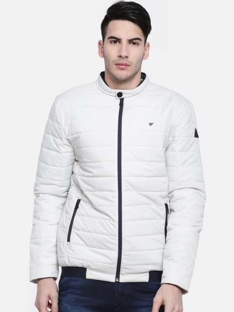 

t-base Men Off-White Solid Lightweight Padded Jacket