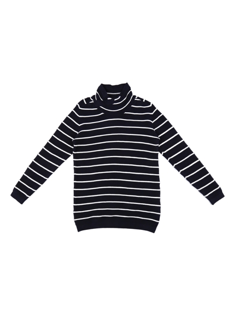 

POPPERS by Pantaloons Boys Navy Blue & White Striped Pullover Sweater