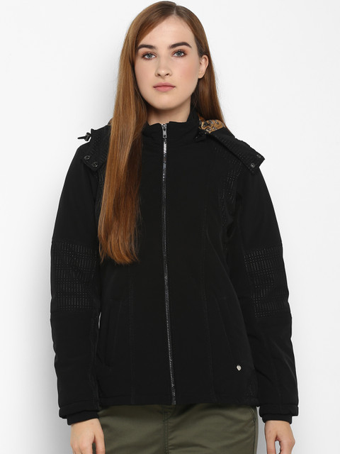 

Monte Carlo Women Black Solid Lightweight Parka