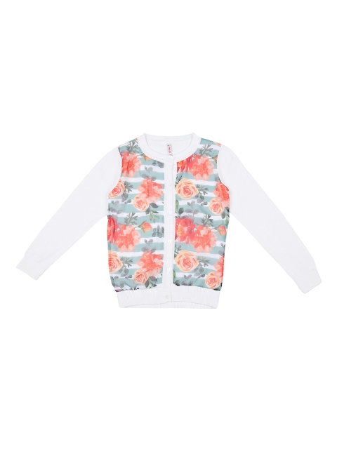 

CHALK by Pantaloons Girls Off-White & Blue Printed Cardigan