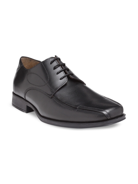 

NOBLE CURVE Black Leather Derby Shoes with Toe Stitch