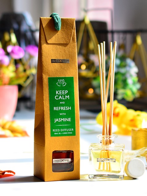 

Archies Love Gifts Jasmine Aromatherapy Reed Diffuser 60 ml, Green
