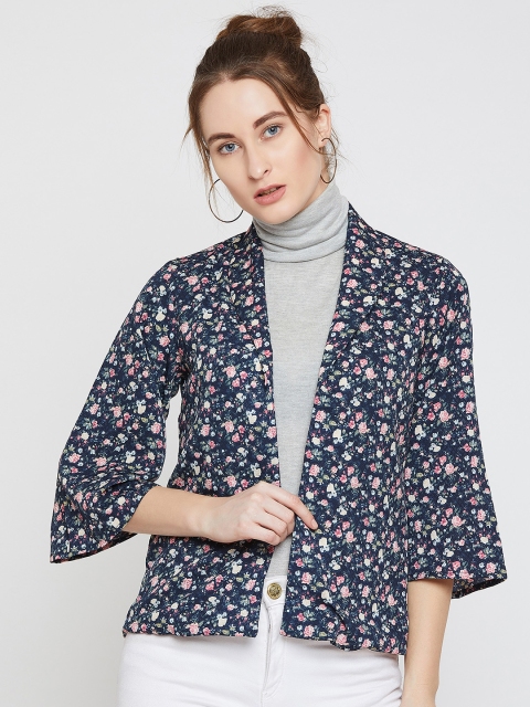 

RARE Blue Printed Open Front Shrug