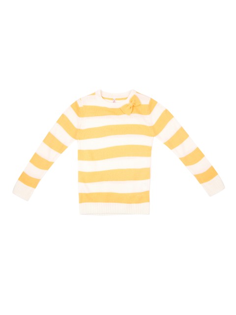 

CHALK by Pantaloons Girls Yellow & White Striped Pullover