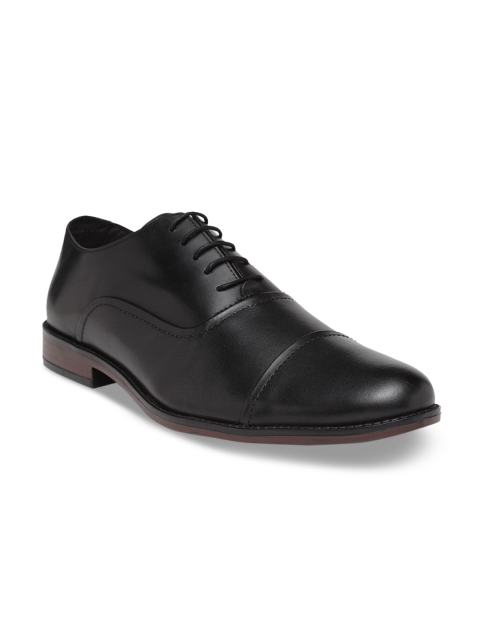 

NOBLE CURVE Men Black Leather Oxford Formal Shoes