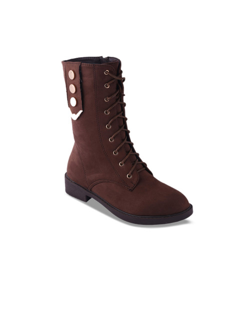 

MSC Women Brown Solid Heeled Boots