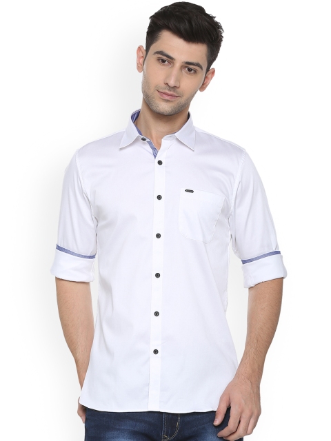 

Peter England Casuals Men White Slim Fit Solid Casual Shirt
