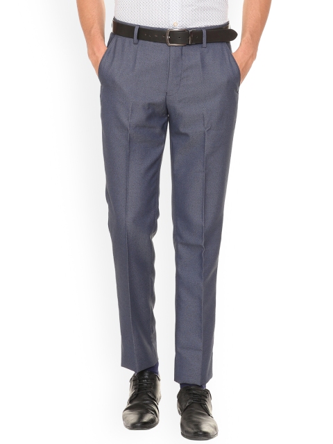

Peter England Men Blue Slim Fit Solid Formal Trousers