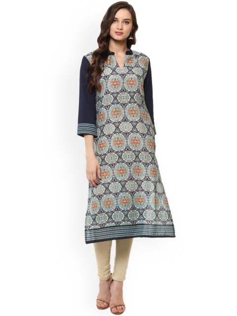 

Bhama Couture Women Multicoloured Printed Straight Kurta, Multi