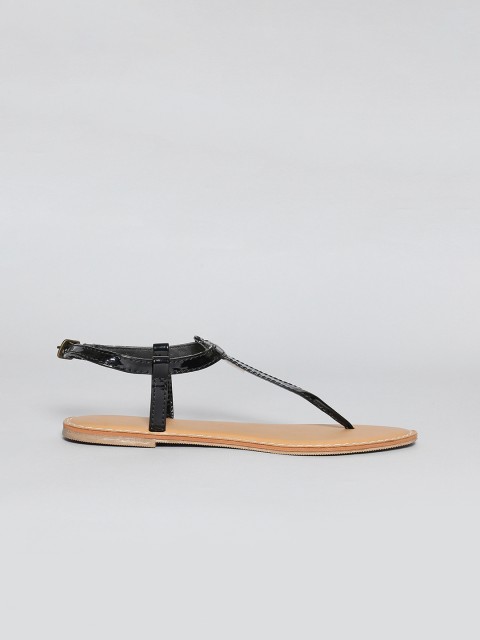 

GAP Girls Black Solid Plastic T-Strap Flats