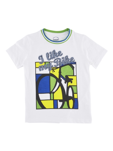 

CHALK by Pantaloons Boys White Printed Round Neck T-shirt