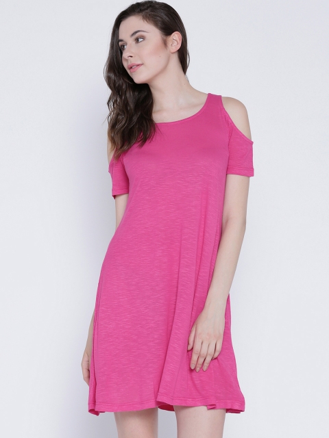 

Sera Women Pink Solid T-shirt Dress
