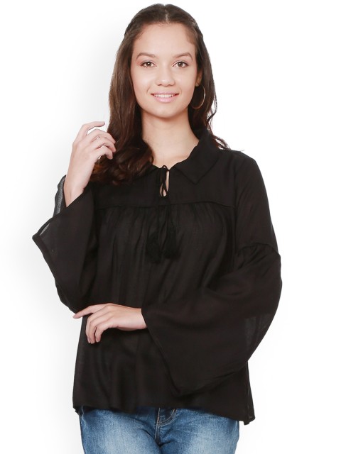 

People Women Black Solid Top